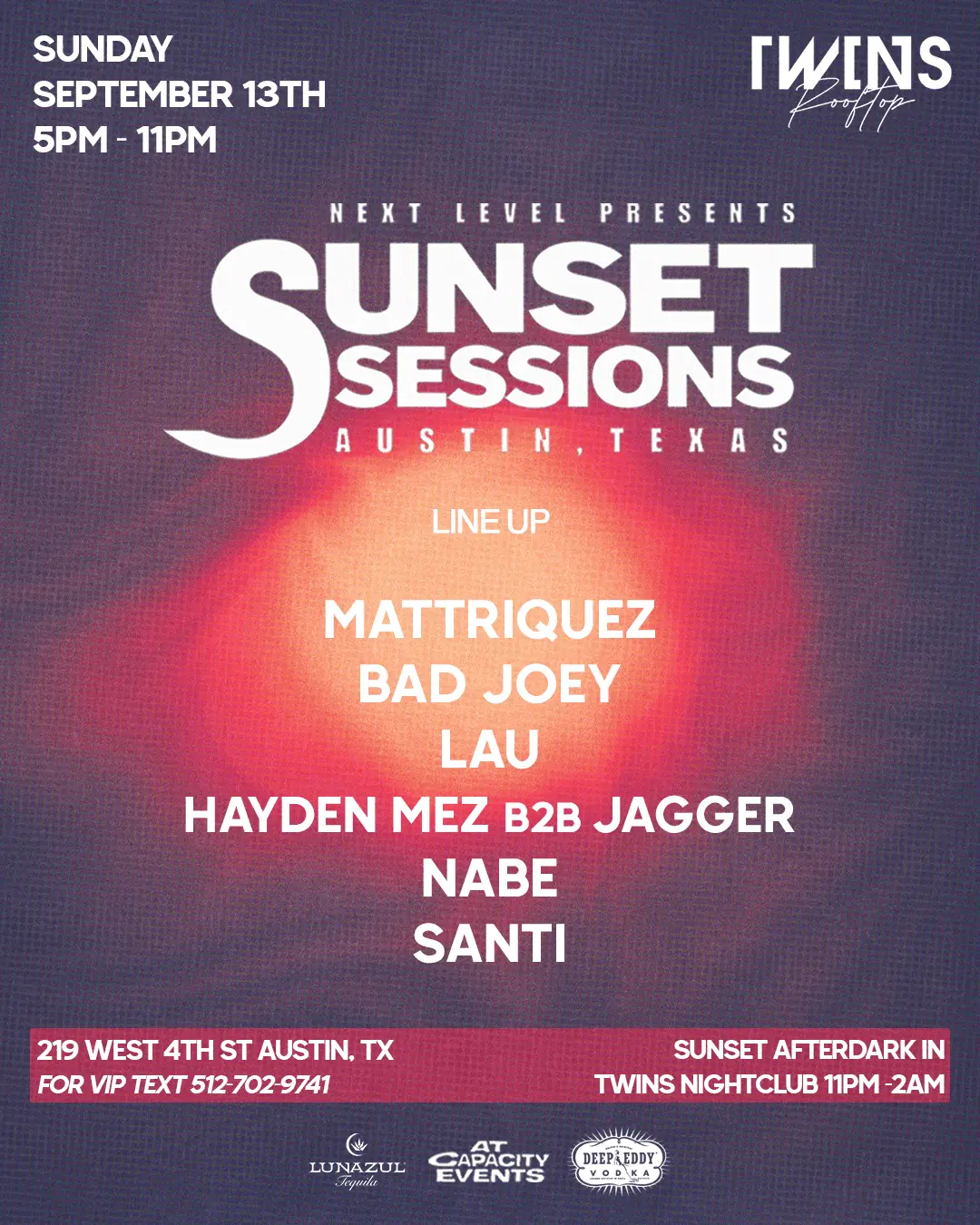 Sunset Sessions ATX - Sep 13th